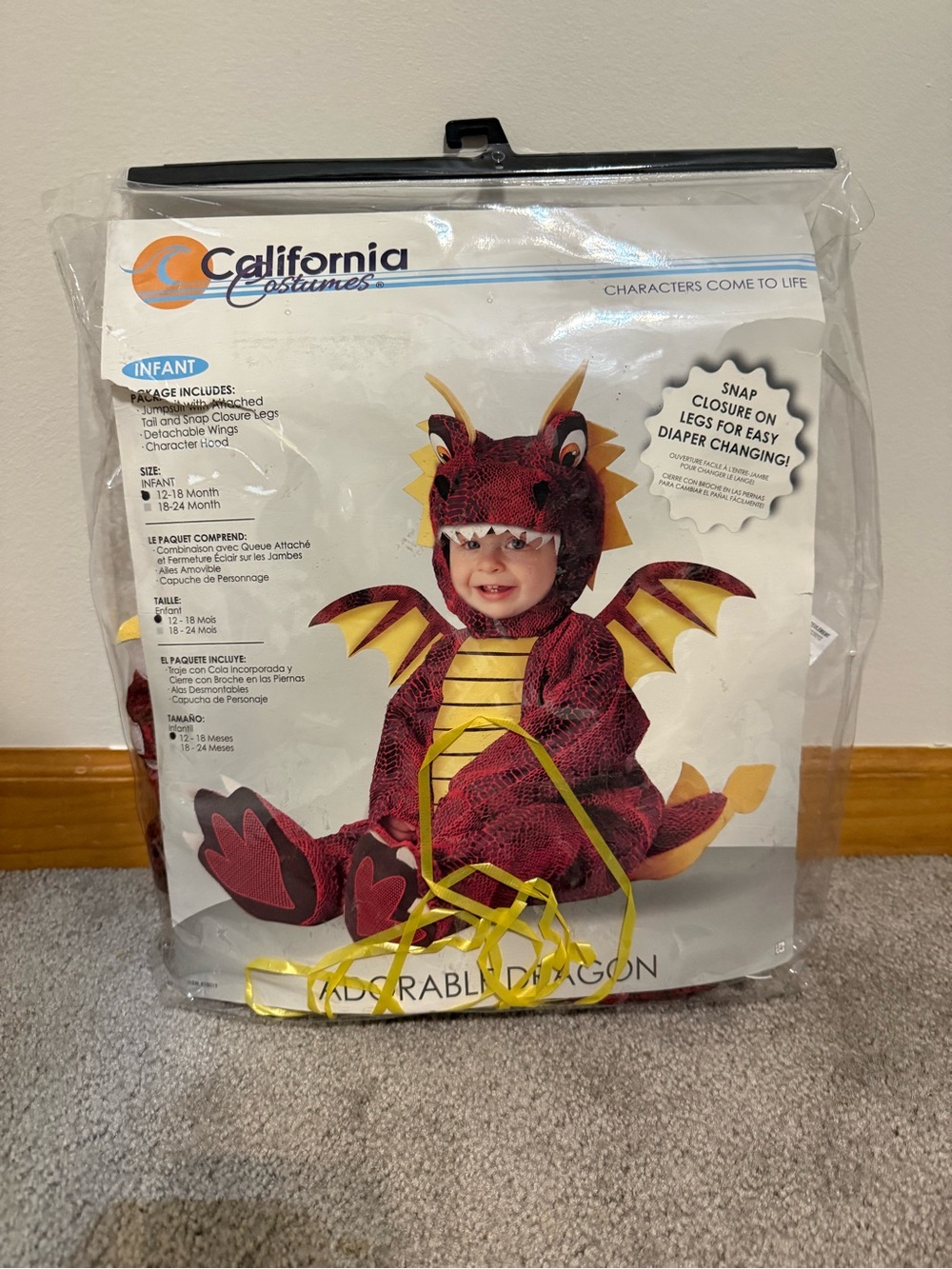 California Costumes Red and Yellow Infant Dragon Costume